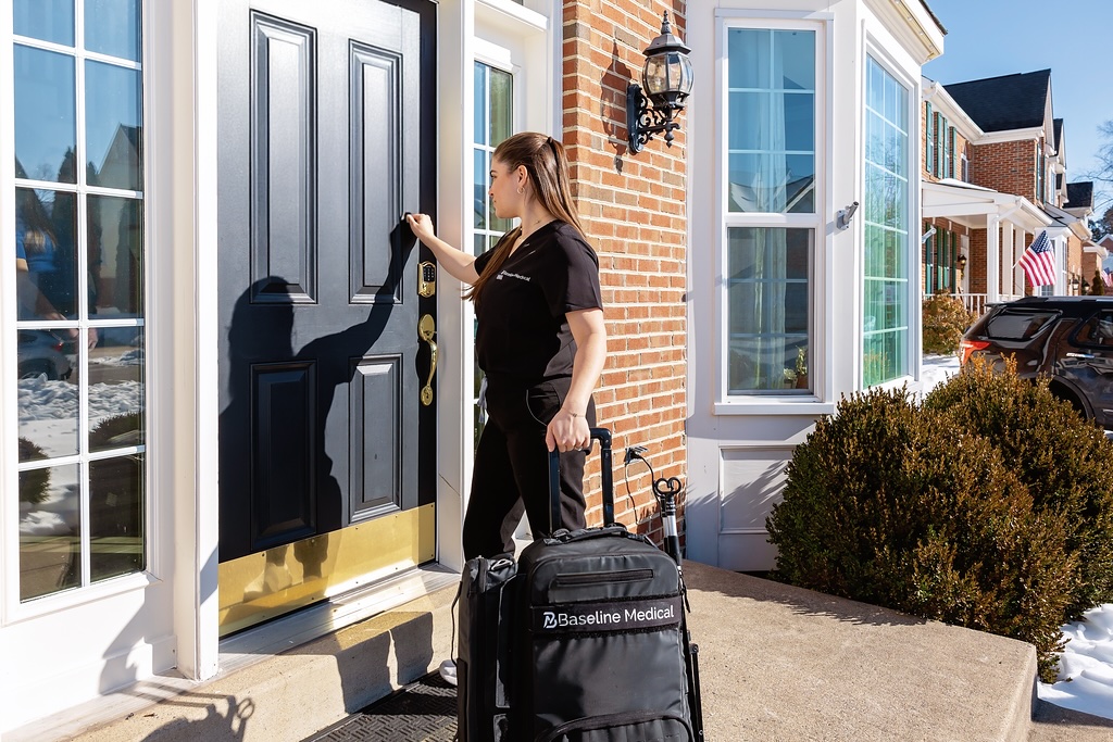 Baseline Medical clinician providing in-home illness care visit